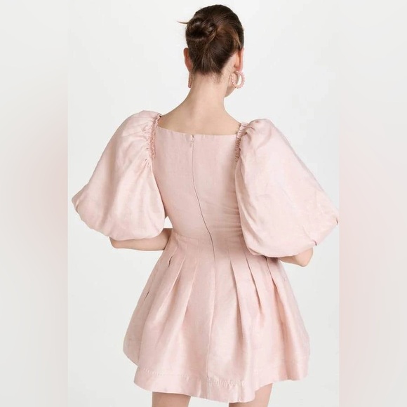 Aje Dusk Blush/Pink Knot Puff Sleeve Mini Dress. Size AU 2/US 4 NWT* - Picture 4 of 16